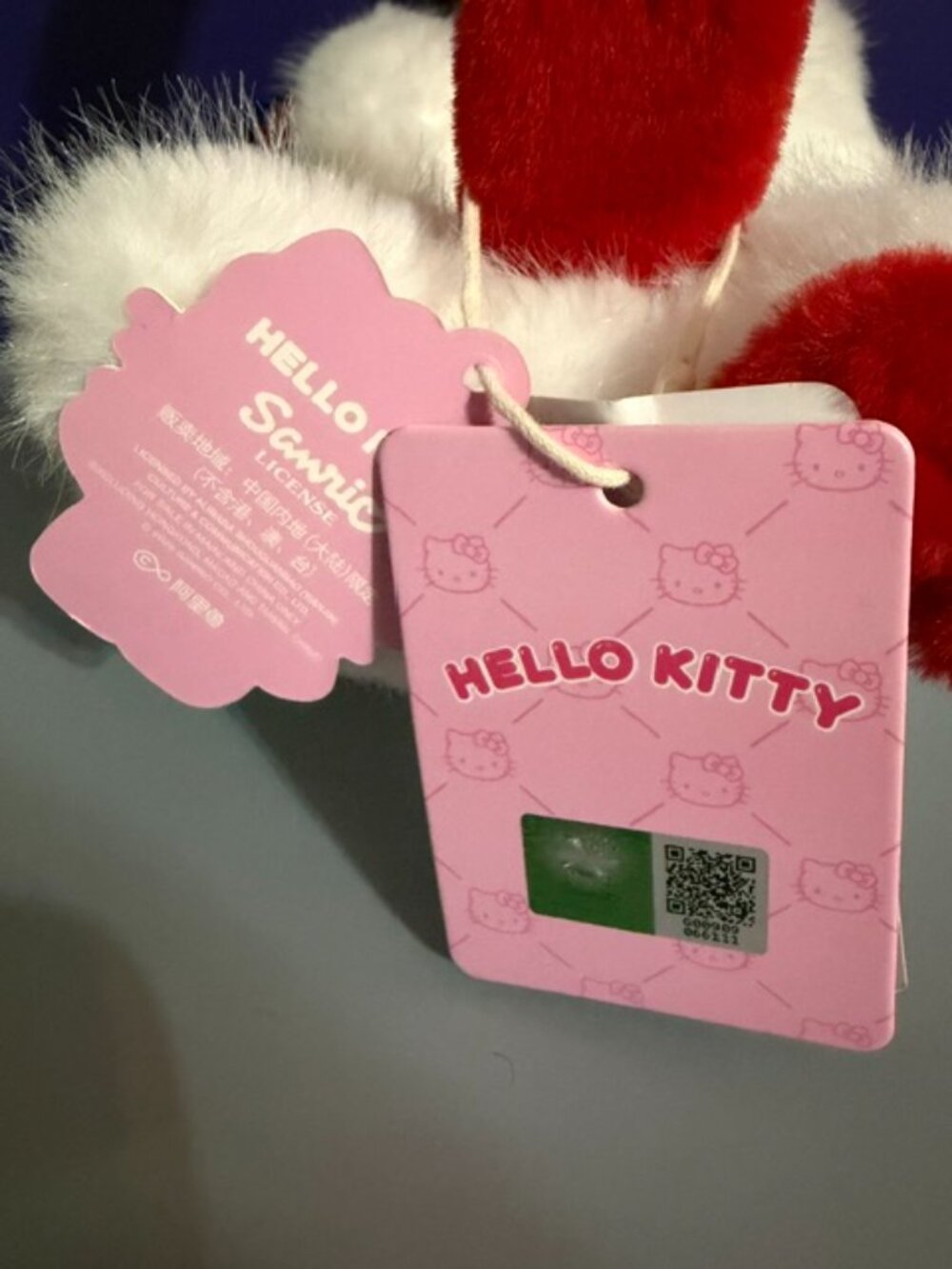 Sanrio Hello Kitty Red and White Faux Fur Earmuffs (Kawaii) - Picture 5 of 7